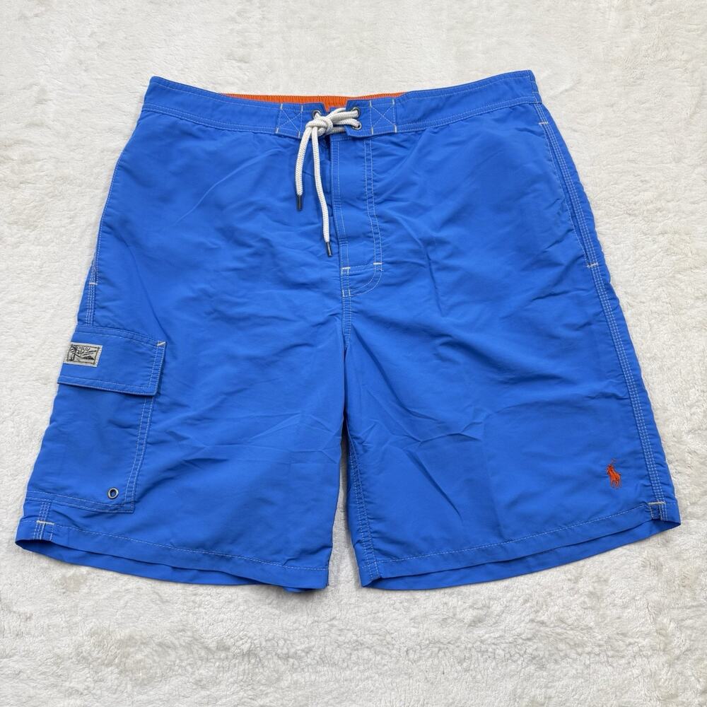 Polo Ralph Lauren Men’s Shorts Swim Trunks Cargo Pocket Lined Blue Size Large